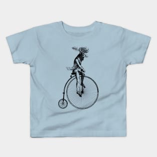 Old School Moose Cyclist Kids T-Shirt